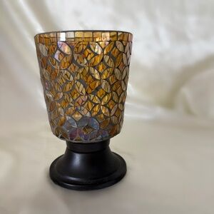 Kohl’s mosaic hurricane candle holder brown taupe gold iridescent home decor